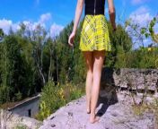 I PURPOSELY LET MY STEPSISTER GO FIRST WHEN WE WERE CLIMBING THE PUBLIC FORTRESS! ANGELINAPUX 4K from public mini skirt