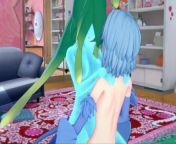 The harpy girl Papi fucks Suu the slime girl with a strapon. Daily Life With A Monster Girl hentai. from monster musume suu