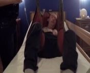 Nurse dresses cripple and uses patient lift to put him in chair from sma pamer