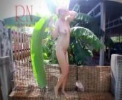 Rural striptease. Country girl dancing in the yard of her houseRustic striptease with banana leaf from leaked country wood tamil maid home sex video