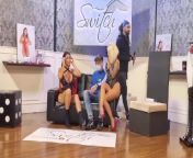 MartinaSmith and AgataRuiz fucking with stranger from the audience on a TV show from tv show sex big brother chloe