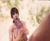 Mature Man fucks Slut on the beach from dubyadee 3d collection