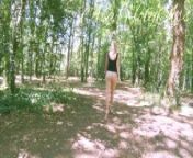 Milf in wedges walking bare ass in the forest from naga calola wayen