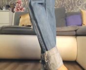 Girl in sexy flip flops and boyfriend jeans from jeans paint wali ki xxdownload xx engl