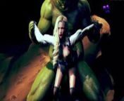 Big ork fuck with the beautiful girl at the cave - HMV 3d hentai animation from hjv