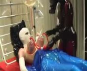 Heavy rubber suction treatment with big tits in clinic room - femdom gasmask mistress and her slave from numa dungeon heavy breathplay