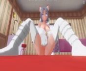 3D HENTAI Yumi strokes her pussy with her paws from xxc potene sexygmage