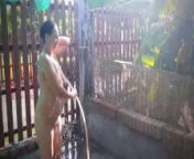 Nudist Nude maid Nude housewife Shower country Bikini outdoor public garden ass pussy from damad ar saas ki c