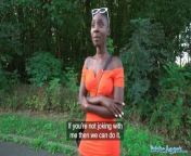 Public Agent Ebony model Zaawaadi taken into the woods for hard outdoor fucking from bidya balayan bo