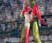 Justice powerful heroine battle to darkness goblin - 3d hentai animation from hiroinet