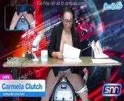 News Anchor Carmela Clutch Orgasms live on air from anckor