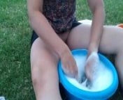 Just doing the dishes... on a campsite... without my panties from koppal dish burger ct video bf neha sex
