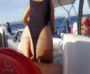 Hot Sex to Blonde with Big Tits while Sailing Boat on Ibiza 🔹 Amateur My Blue Apple from barco