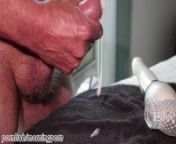 I cum super fast trying a Magic Wand sleeve Solo male toy orgasm from monster cock masturbating male
