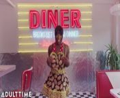 ADULT TIME - Ebony Mystique SUPER SOAKS Diner With SQUIRT While Making A Sundae! from memek sunda
