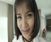 Pretty & Skinny Thai Girl Gets A Creampie from thai girl sex