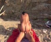 Kinky beach wanker caught jerking off with my stepsister from outdoor creampie quickie in public