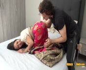Big Tits Indian MILF wife gets Fucked by the landlord behind her Husband from indian aunty hot romance in home