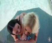 ANGELA WHITE - Hot Bikini Threesome with Twitch Streamer Dan Dangler from xenia muller boob slip twitch streamer